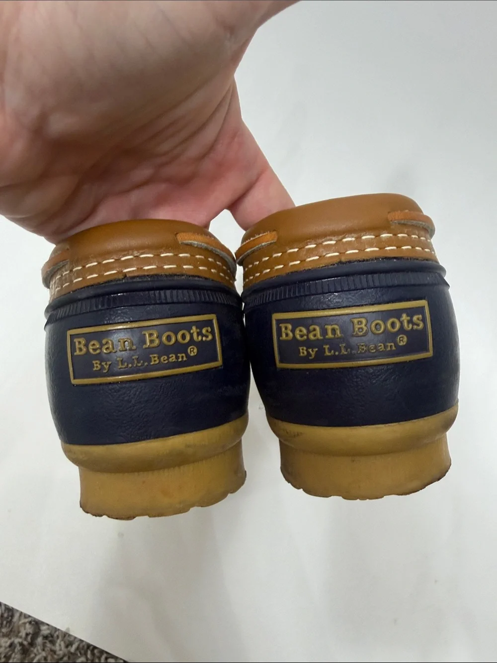 L.L.Bean Women’s Bean Boots  rubber moc Low cut blue size 10 M made in USA